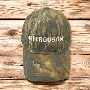 Ferguson Embroidered Logo Strapback Cap Mossy Oak Camo Hunting Trucker Hat